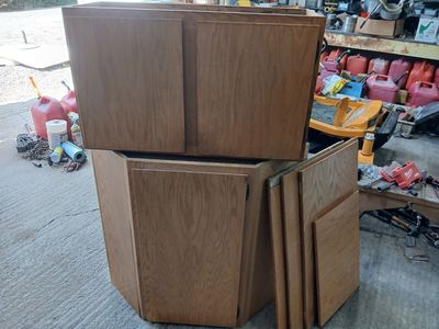 Oak cabinets