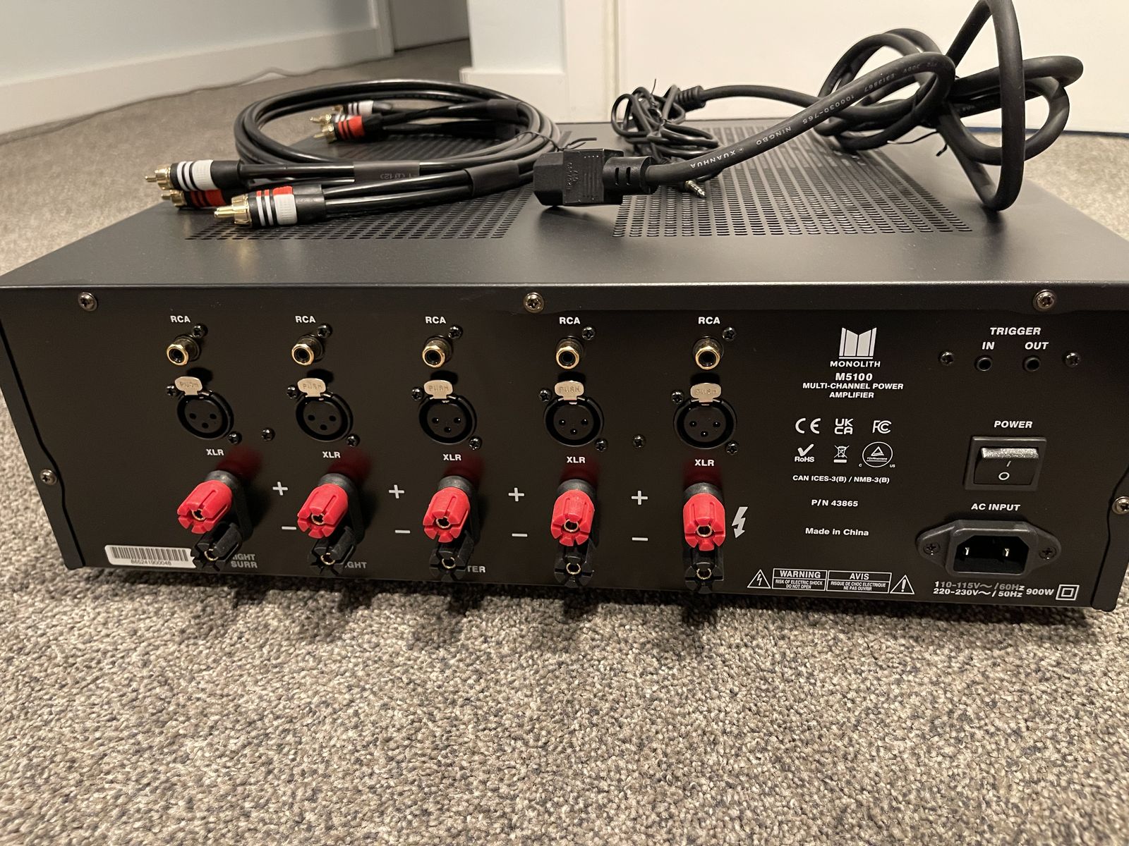 Monoprice Monolith M5100 Home Theater Amplifier - 5 channels 90 Watts