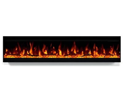 60 inch Electric Fireplace, 4.3" Ultra-Thin Electric Fireplace Inserts, Ultra-Narrow Frame, Wall Mounted and Recessed Fireplace,