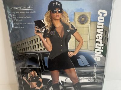 Dreamgirl “FBI Agent Mia Babe” Convertible Costume - Black XS (4-Piece Set)