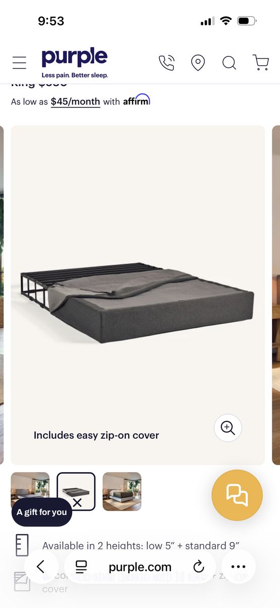 Purple King Size mattress Foundation 9 Inch Tall