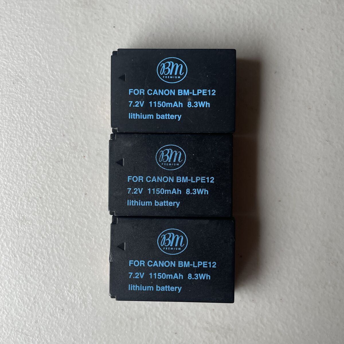 3rd Party Canon BM-LPE12 Batteries (X3)