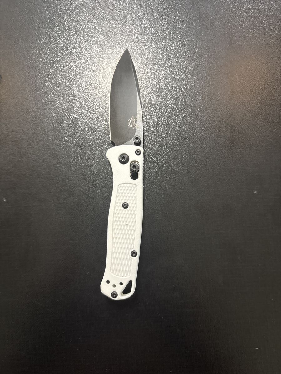 Benchmade Mini Bugout 533 White Handle Black Blade Folding Knife