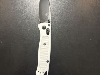 Benchmade Mini Bugout 533 White Handle Black Blade Folding Knife