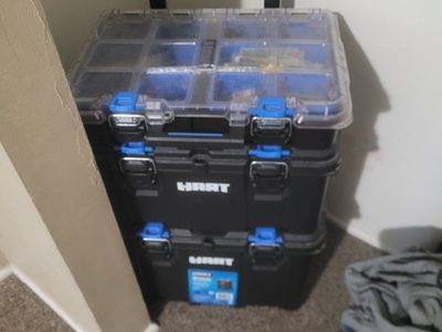 HART Stackable Rolling Tool Box System with Clear Organizer