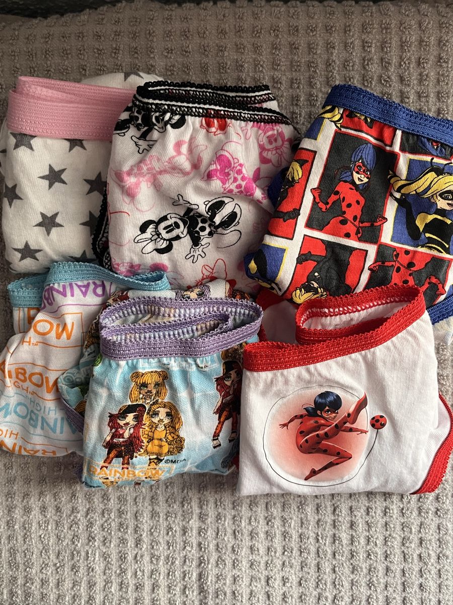 Girls Character Underwear Lot - Disney Minnie Mouse, Miraculous Ladybug, Rainbow High