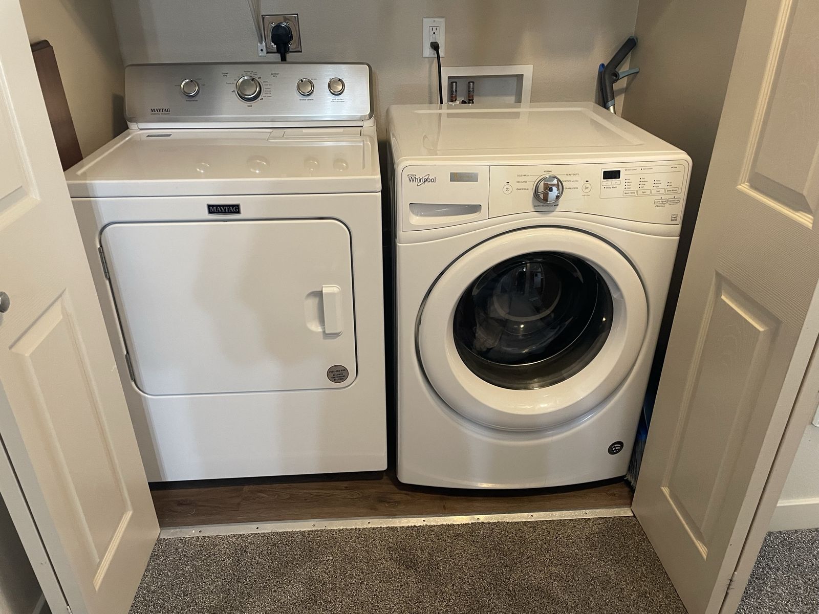 Whirlpool Duet Front-Load Washer & Maytag Top-Load Dryer Set - White