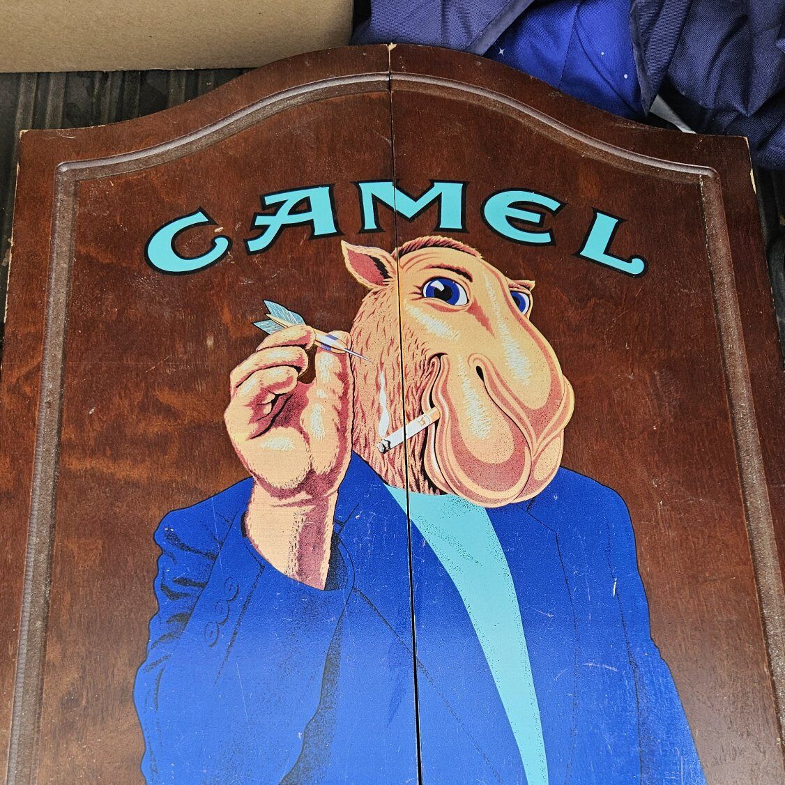 vintage camel dart board unused