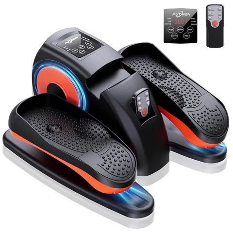 PUNNEN Mini Elliptical Under Desk Stepper with Remote & Display - Compact Home & Office Workout