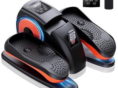 PUNNEN Mini Elliptical Under Desk Stepper with Remote & Display - Compact Home & Office Workout