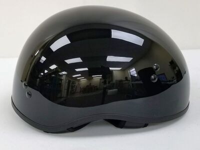 GMAX HH-65 Naked Motorcycle Street Half Helmet (Bravery Gloss Black/Grey, Medium) (72-5630S)