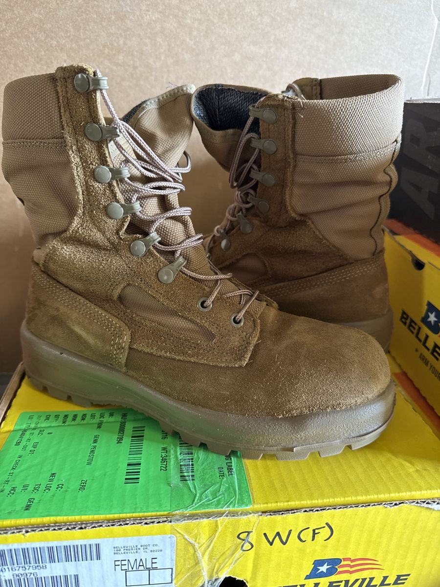 Womens Tan Combat Boots belleville Size 8 Wide