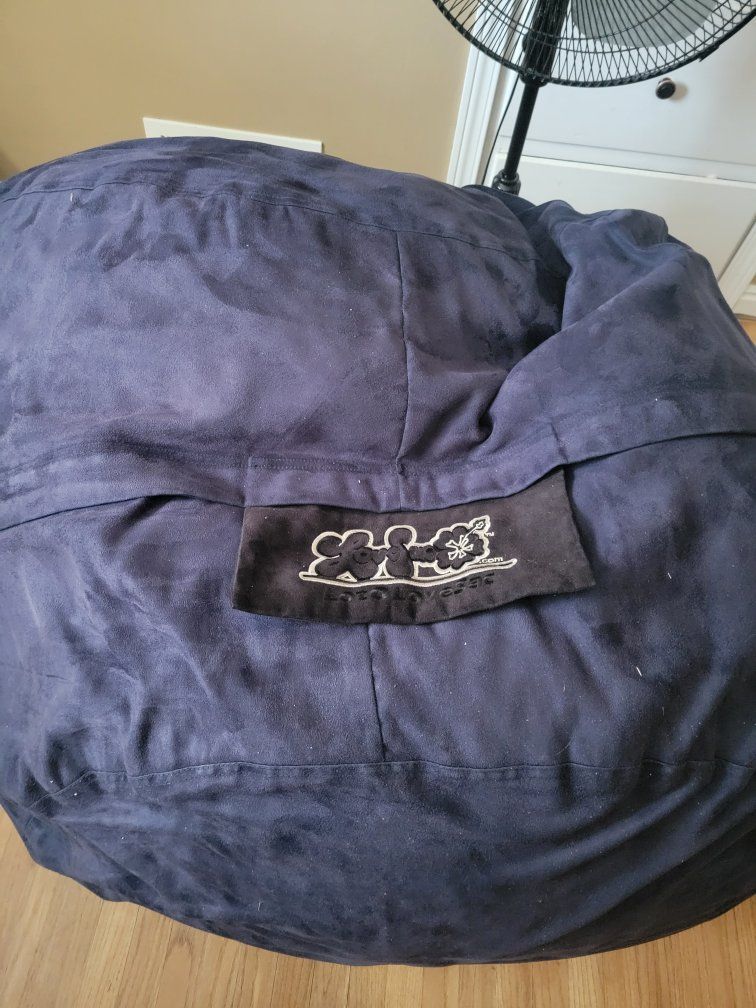 Cozy Sack 5-Foot Bean Bag Chair Navy Microsuede Filled