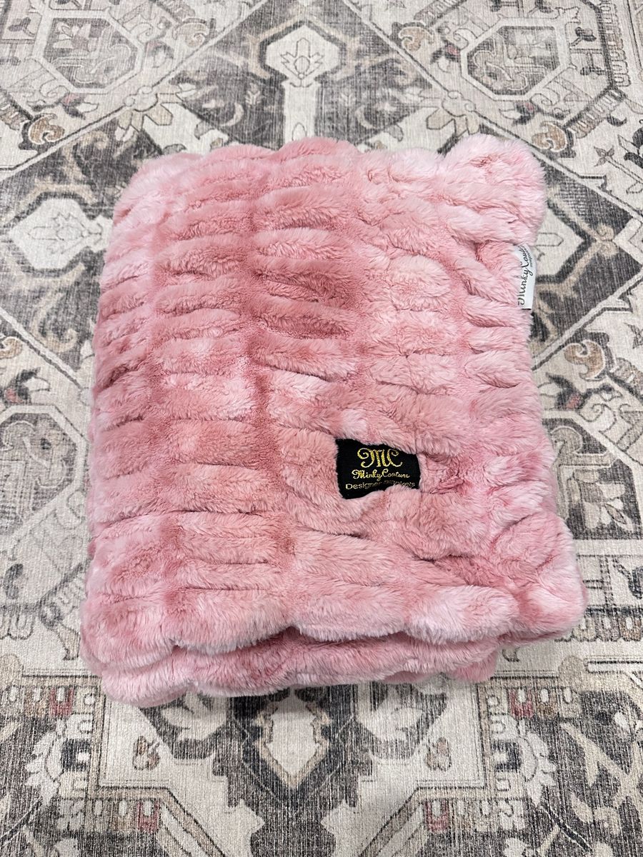 Minky Couture Hugs Cotton Candy Pink Blanket