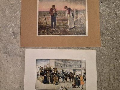Vintage "The Angelus" & "Nicholas Nickleby's Departure" Prints - Art Reproductions
