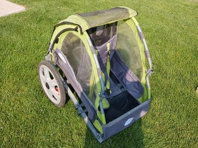 InStep Single Child Bike Trailer - Green & Gray