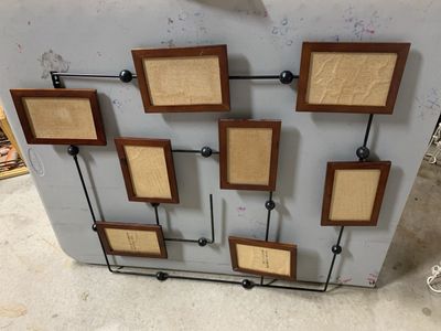 Unique Multi-Photo Metal & Wood Frame - Modern/Industrial Decor Wall Hanging
