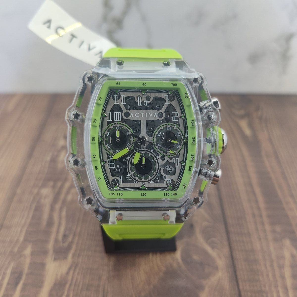 Activa X Invicta Fury Men's Watch w/ Skeleton Dial - 44.3mm, Neon Green (ACW2305-012)