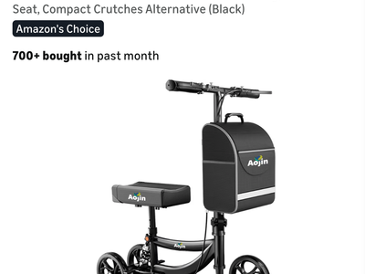 Aojin Knee Scooter for Adults for FootInjuries, 300lbs Capacity, All Terrain Foldable Knee Scooter Walker)