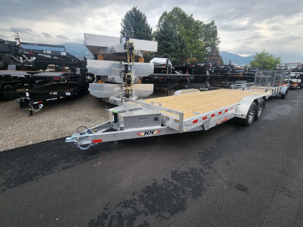 2026 H&H 7X20 Tilt 10K Aluminum Speed Load Flatdeck with Winch Mount Car Hauler Trailer