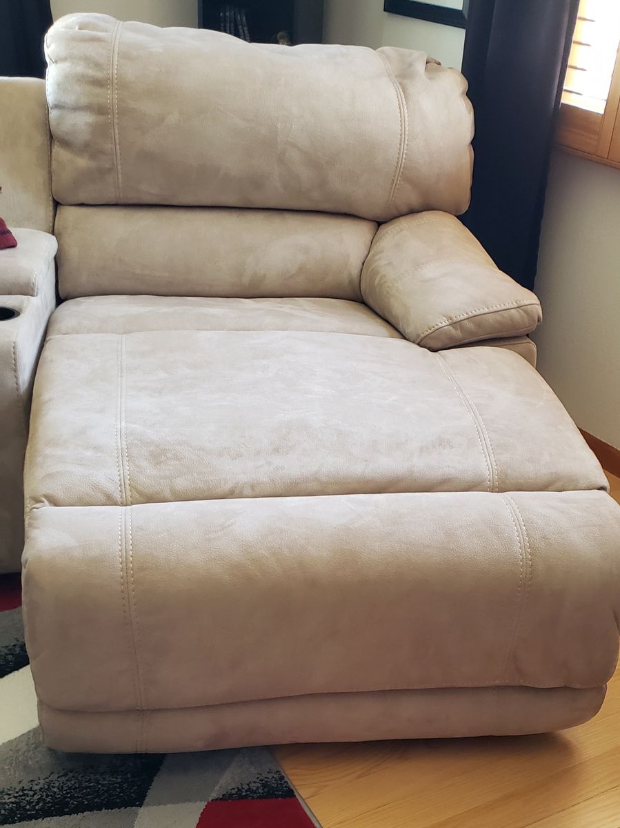 Like New ASHLEY Reclining Faux Suede Microfiber Chaise
