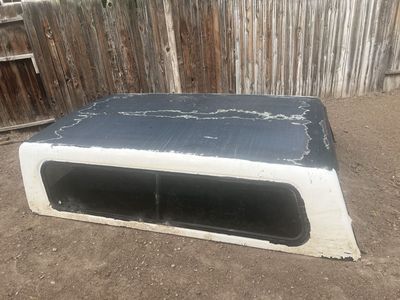 Used Truck Shell / Camper Top - White with Rear Sliding Windows