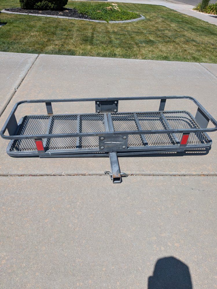 Steel trailer hitch storage cargo carrier