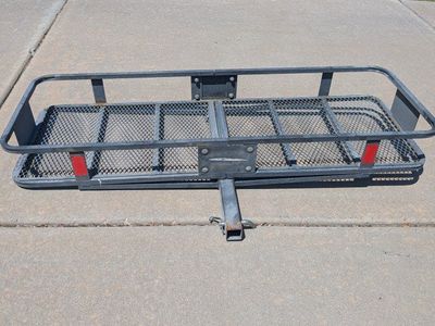 Steel trailer hitch storage cargo carrier