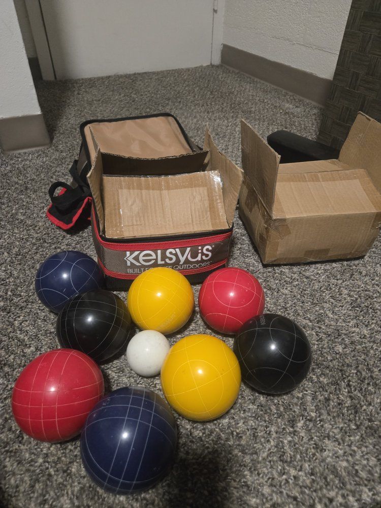Kelsyus Outdoor Bocce Ball Lawn Game Set with Carrying Case