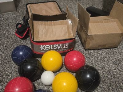 Kelsyus Outdoor Bocce Ball Lawn Game Set with Carrying Case