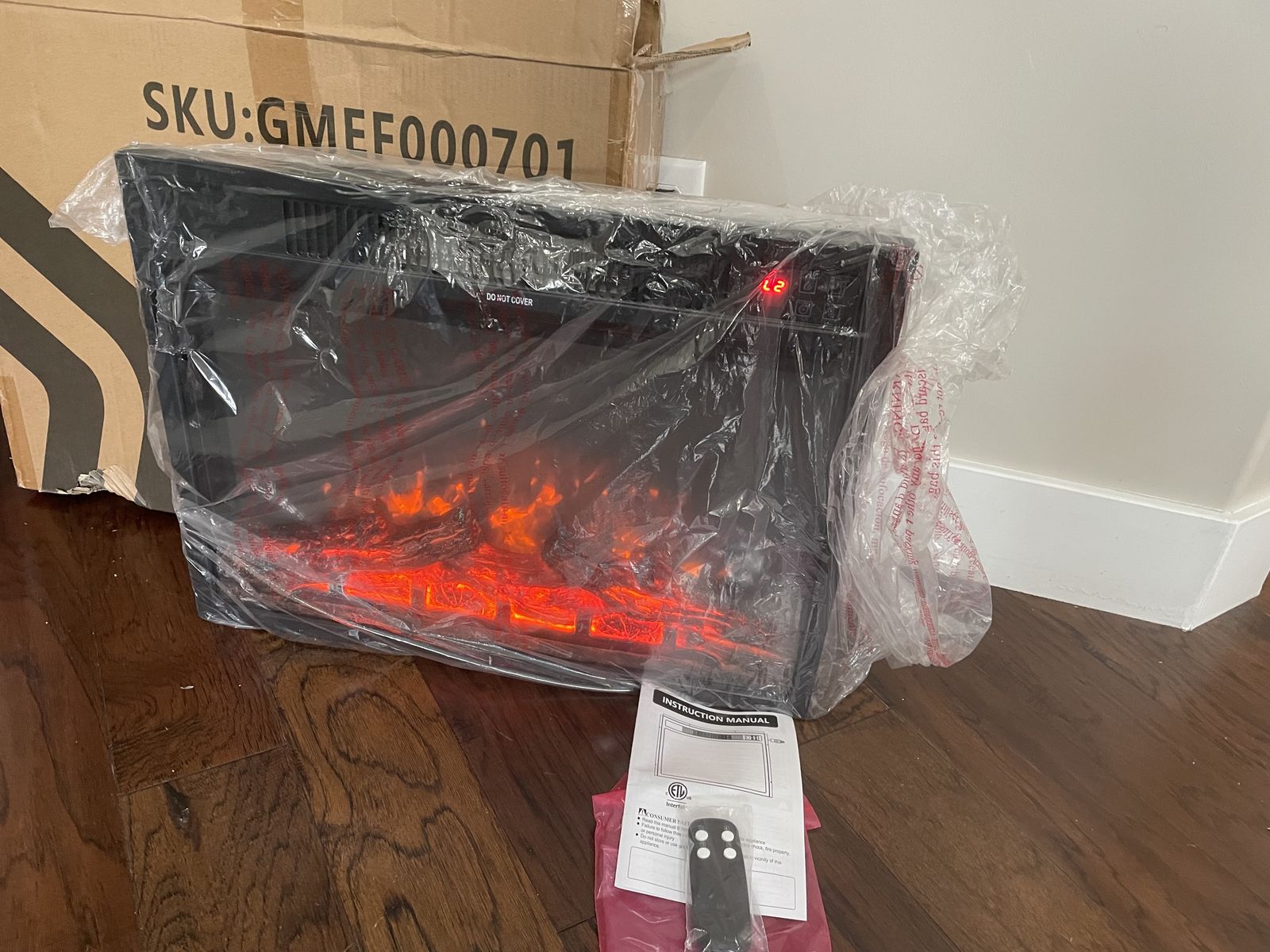 New 23" Electric fireplace insert with remote control