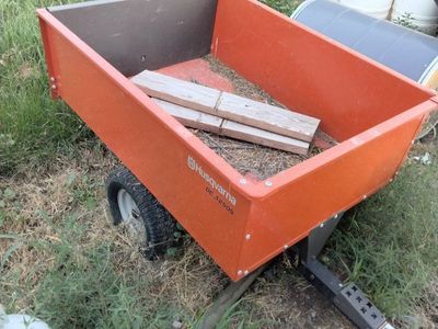 Husqvarna DC 1250S Tow-Behind Lawn Steel Dump Cart Dump Trailer