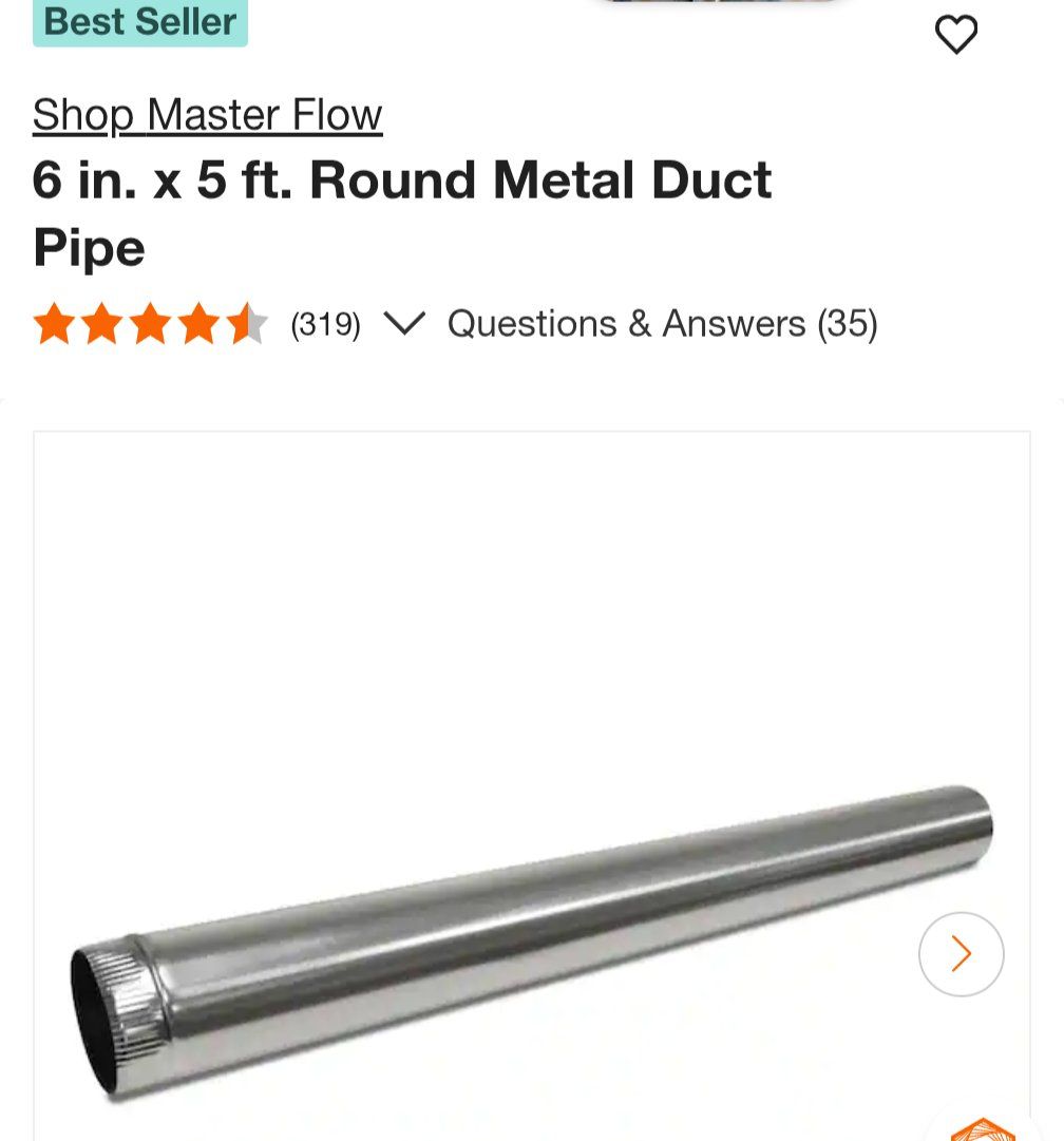 Multiple New Master Flow 6in by 60in Round Galvanized Steel HVAC Duct