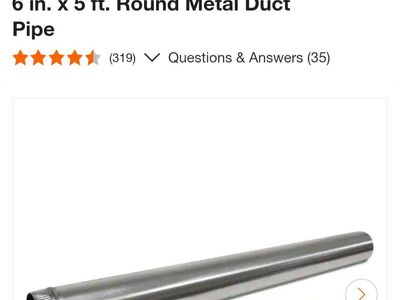 Multiple New Master Flow 6in by 60in Round Galvanized Steel HVAC Duct