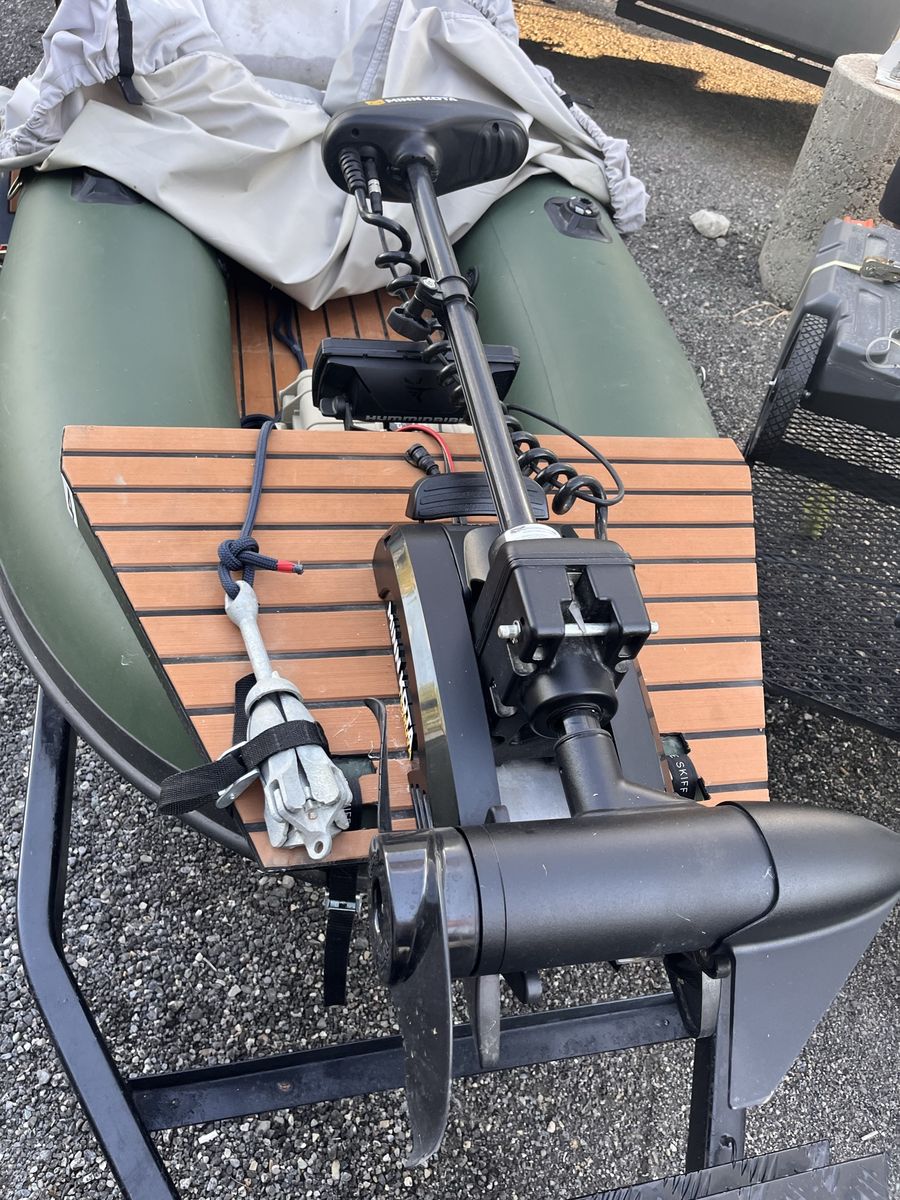 Airskiff 13ft Boat with Minn Kota Trolling Motor and custom Trailer