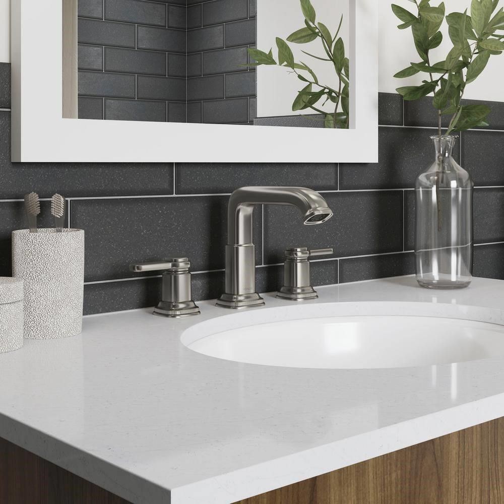 Kohler Envelu Vibrant Brushed Nickel Modern Widespread Bathroom Sink Faucet 8in