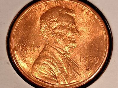 1989 D Lincoln Penny - Red Color - Marked UNC DDO