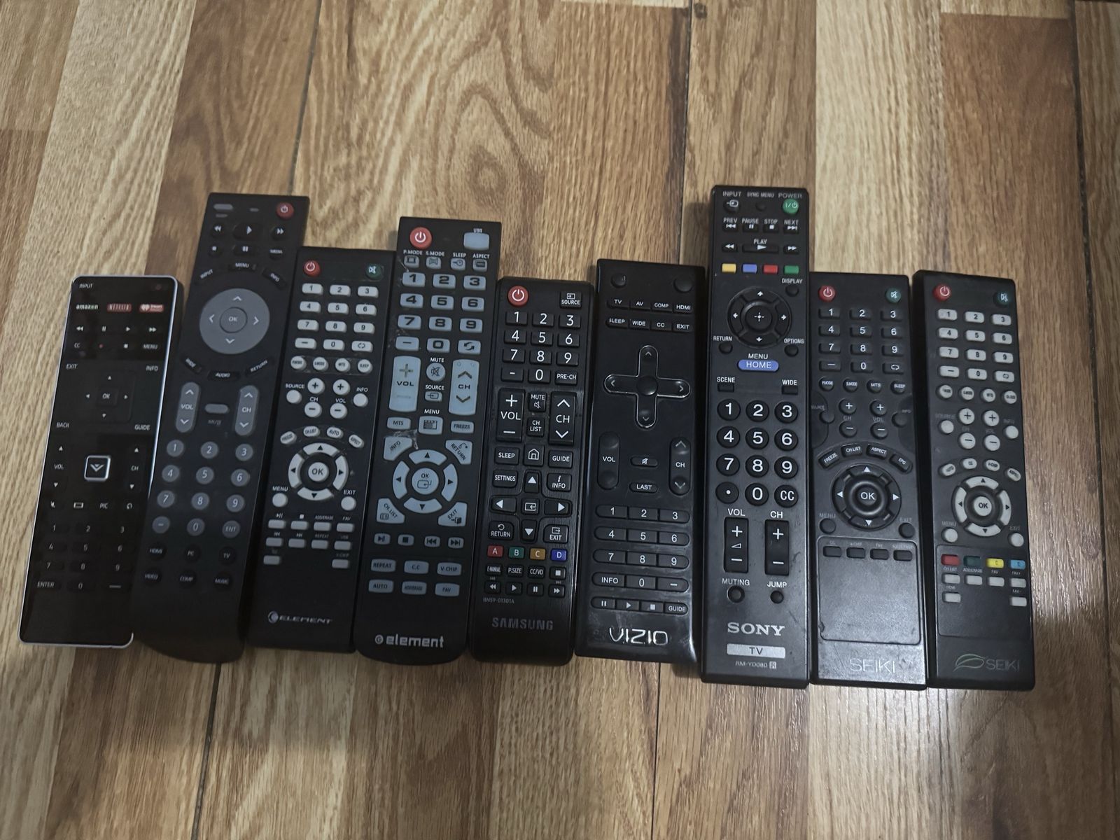 Assorted TV Remotes Lot - Sony, Samsung, Vizio, Element, Seiki, Vizio, JVC, TCL 