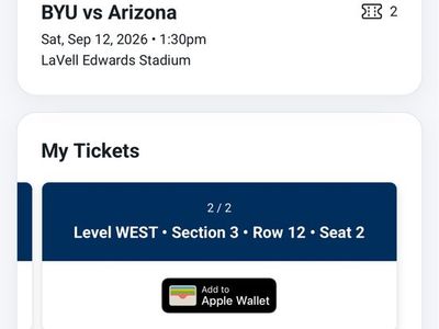 PRIME seats for BYU vs Arizona - Sept 12 2026 LaVell Edwards Stadium