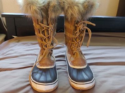 JBU Women's Size 9 Winter Boots with Faux Fur Trim - Stylish & Warm Synthetic Upper