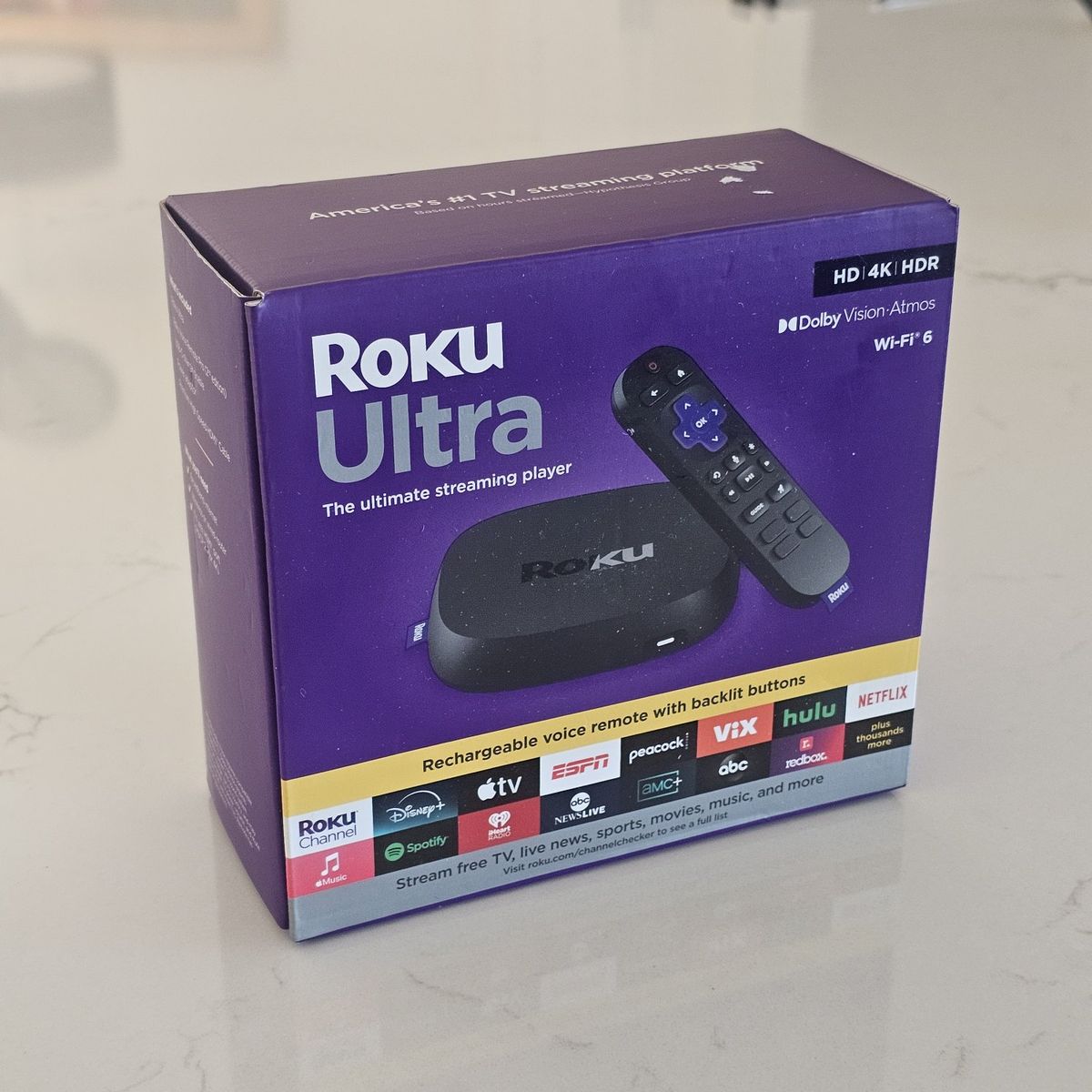 New Roku Ultra 4K HDR Streaming Player with Voice Remote