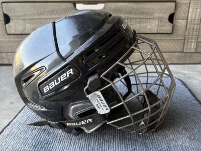 Bauer Re-Akt 75 Hockey Helmet with Bauer Profile III Cage – Black