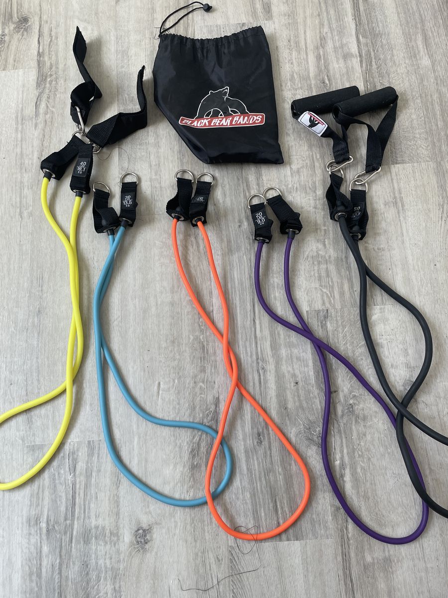 Black Bear Bands Resistance Band Set 10-50 lbs with Carry Bag