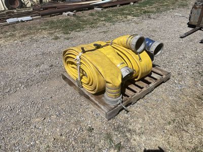 6 discharge hose, heavy duty flat lay discharge hose.