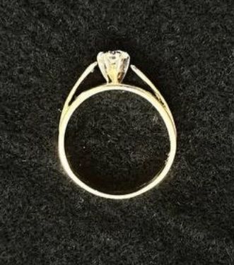 14K Gold Diamond Engagement Ring & Wedding Band Set - Solitaire, Two-Piece