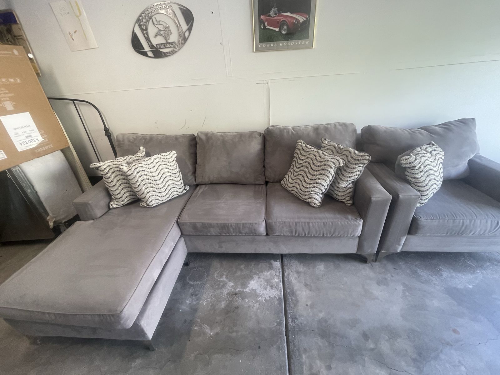 Grey couch and chair