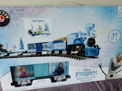 Disney Frozen Olaf's Frozen Adventure Train Set with RC Remote Control - 32 Track Pieces