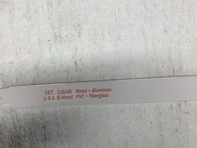 USA Bi-Metal 18T Cobalt Reciprocating Saw Blade for Metal, Aluminum, PVC, Fiberglass
