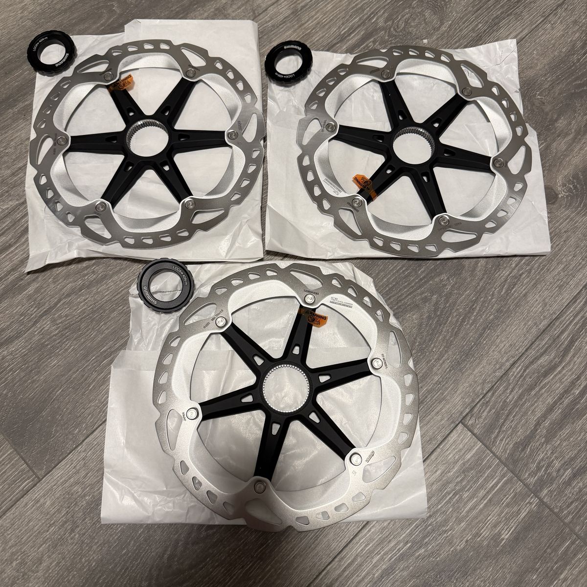 3x Shimano RT-MT800-L 203mm Brake Rotors