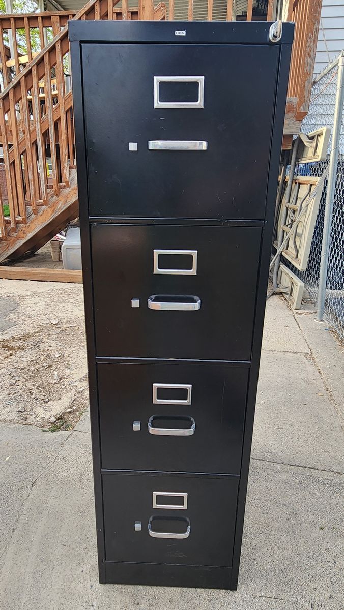Black 4 Drawer Filing Cabinet